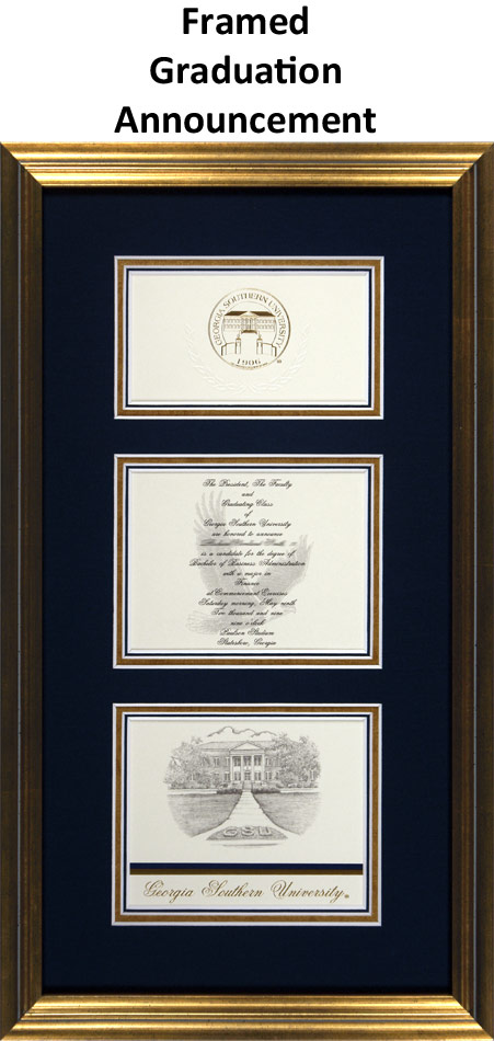 Custom Framed College Graduation Announcement Example