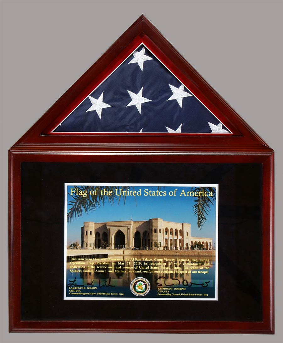 Presentation Shadowbox Flag With Certificate