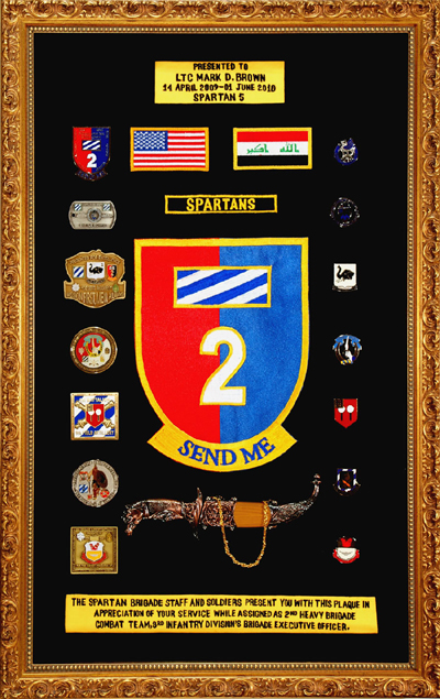 Military Shadow Box With Coins And Patches