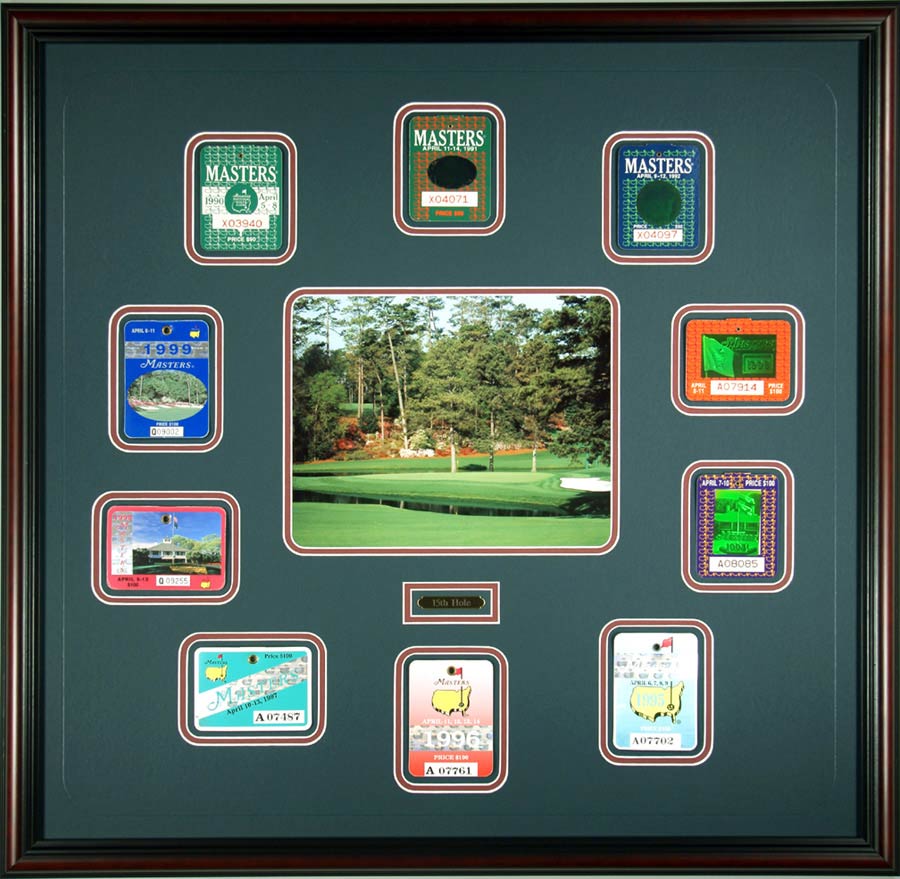 Golf Shadow Box With Passes And Photograph